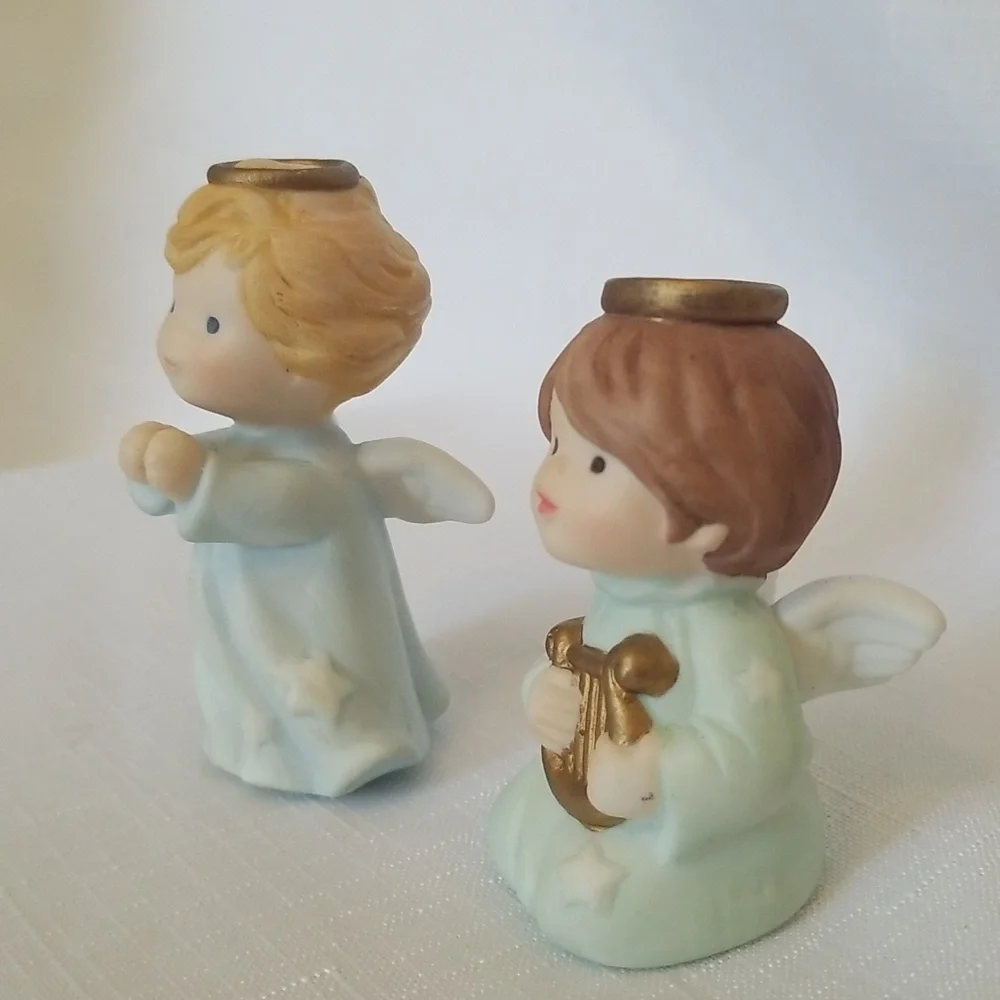 AVON VINTAGE PAIR TWO HEAVENLY BLESSINGS ANGELS FOR CHRISTMAS NATIVITY …